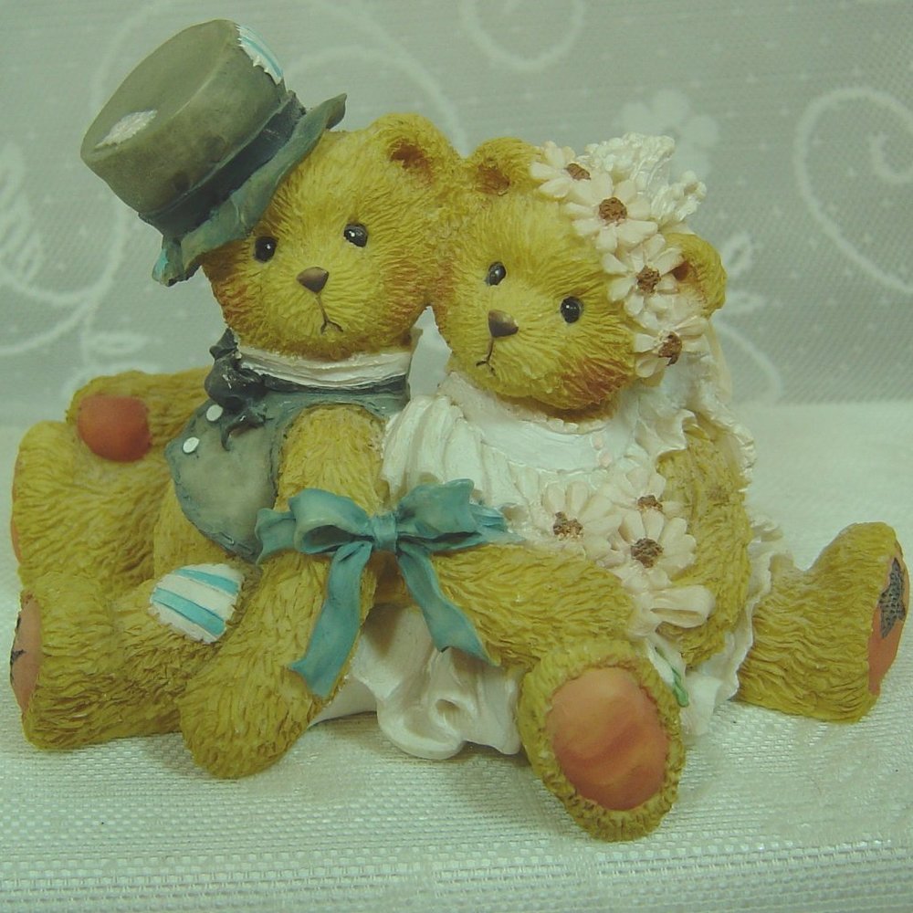 1992 Cherished Teddies figurine-"Love Bears All Things"--Robbie & Rachael